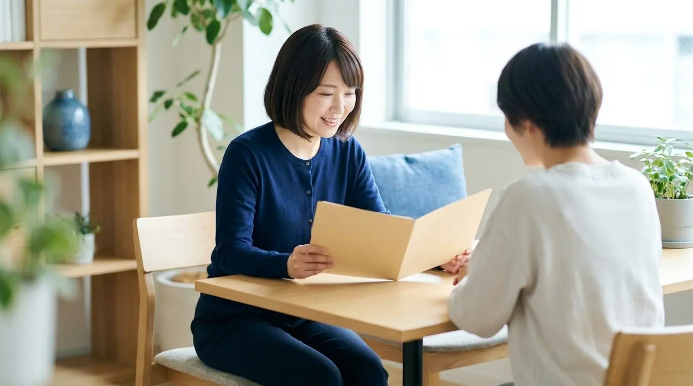 Dietitian and client reviewing a personalised meal plan together during a consultation