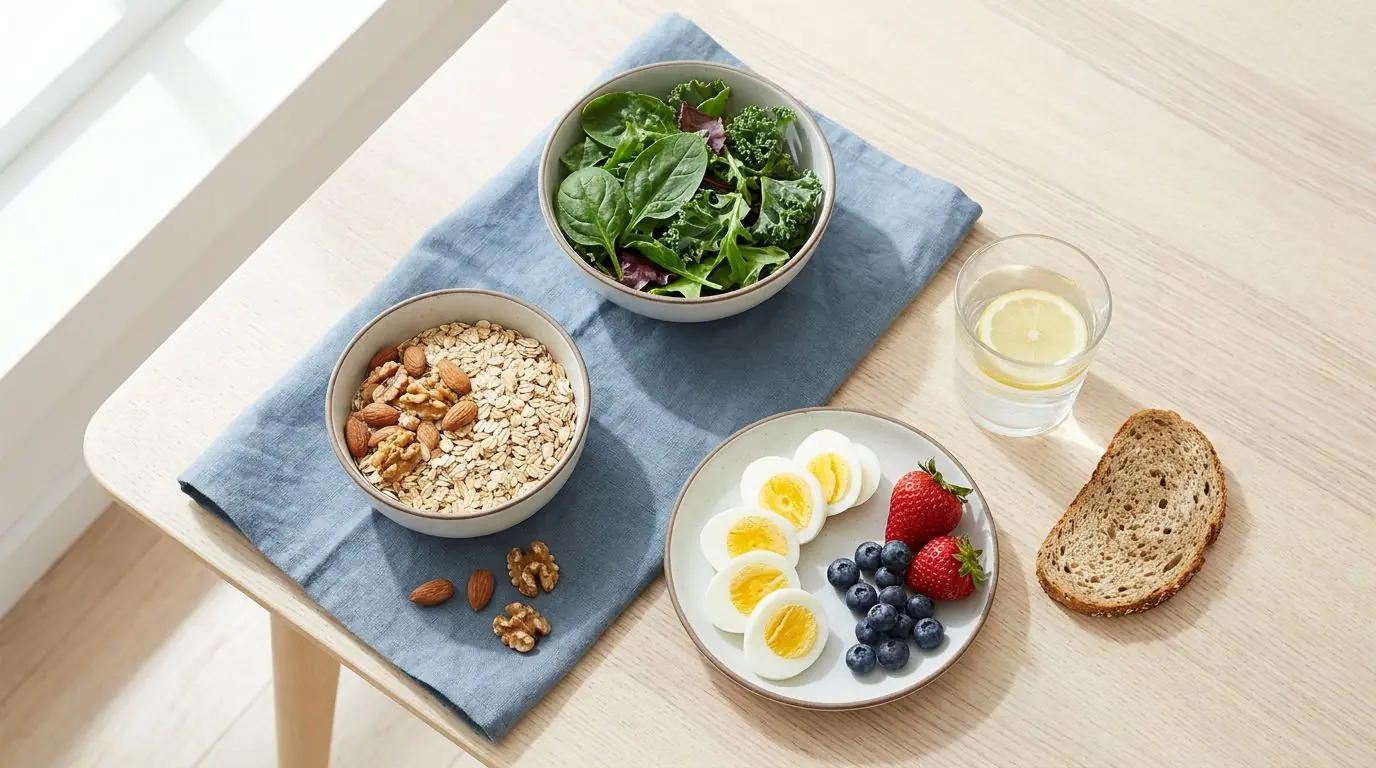 Low-GI wholefoods for insulin sensitivity u2014 wholegrains, greens, nuts, berries and eggs