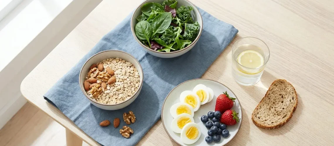 Low-GI wholefoods for insulin sensitivity u2014 wholegrains, greens, nuts, berries and eggs